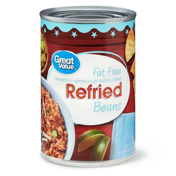 Great Value Fat Free Refried Beans, 16 Oz - Walmart.com | Walmart (US)
