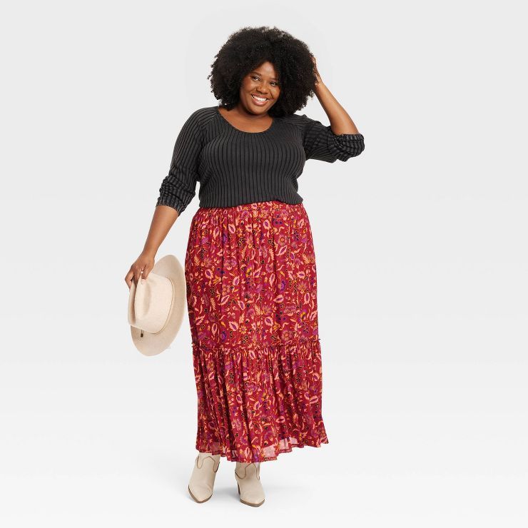 Women's Pleated Mesh Maxi A-Line Skirt - Knox Rose™ | Target