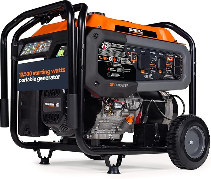 Generac 12,500 Starting Watt Tri-Fuel Portable Generator, Electric Start | Amazon (US)