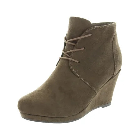 Journee Collection Womens Faux Suede Lace Up Wedge Boots | Walmart (US)