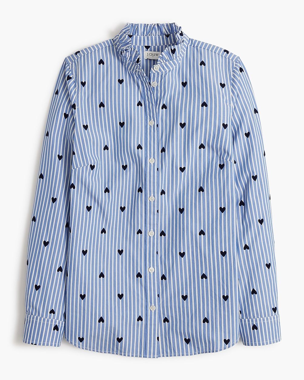 Hearts ruffleneck button-up shirt | J.Crew Factory