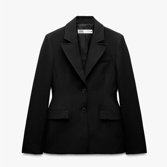 Zara Hourglass Tailored Blazer Black XL NWT Viral | Poshmark