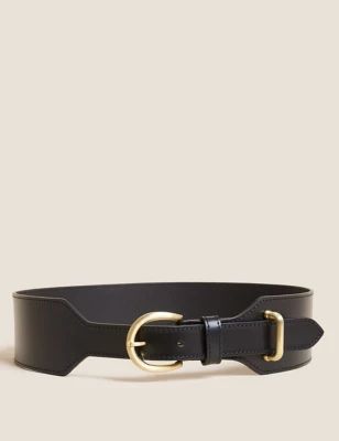 Leather Wide Waist Belt | M&S Collection | M&S | Marks & Spencer IE
