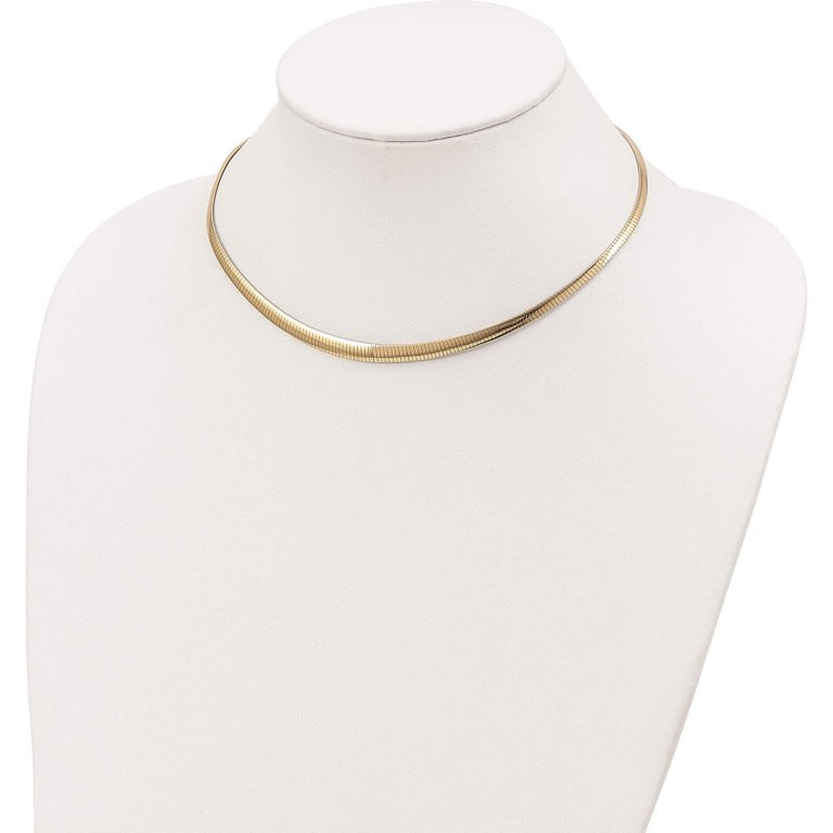 Ss/Gold Plated Sterling Silver Gold-Tone Rh-Pltd 3-6mm Reversible Cubetto Necklace (16 X 6) Made ... | Walmart (US)