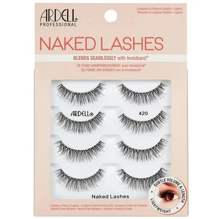 Ardell Naked Lashes 420 Multipack Lightweight Natural False Eyelashes with Invisiband 4 Pairs | Walmart (US)