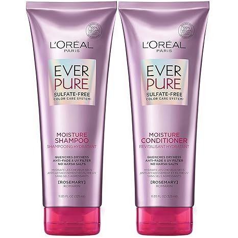 L'Oreal Paris EverPure Moisture Sulfate Free Shampoo and Conditioner with Rosemary Botanical, for... | Amazon (US)