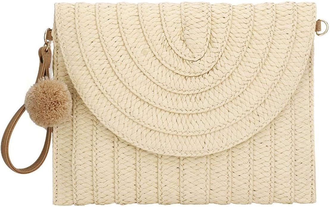 Weave Handbag,Straw Clutch Summer Evening Handbag Summer Beach Party Purse Woven Straw Bag Envelo... | Amazon (US)