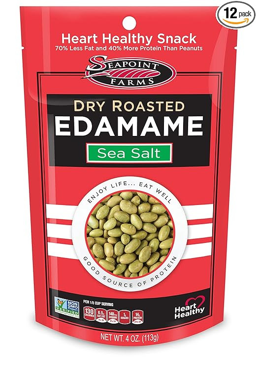 Seapoint Farms Dry Roasted Edamame, Sea Salt, Vegan, Gluten-Free, Kosher, and Non-GMO, Crunchy Sn... | Amazon (US)