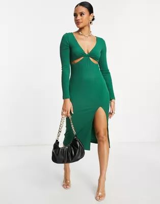Parallel Lines cut out midi dress in green | ASOS (Global)