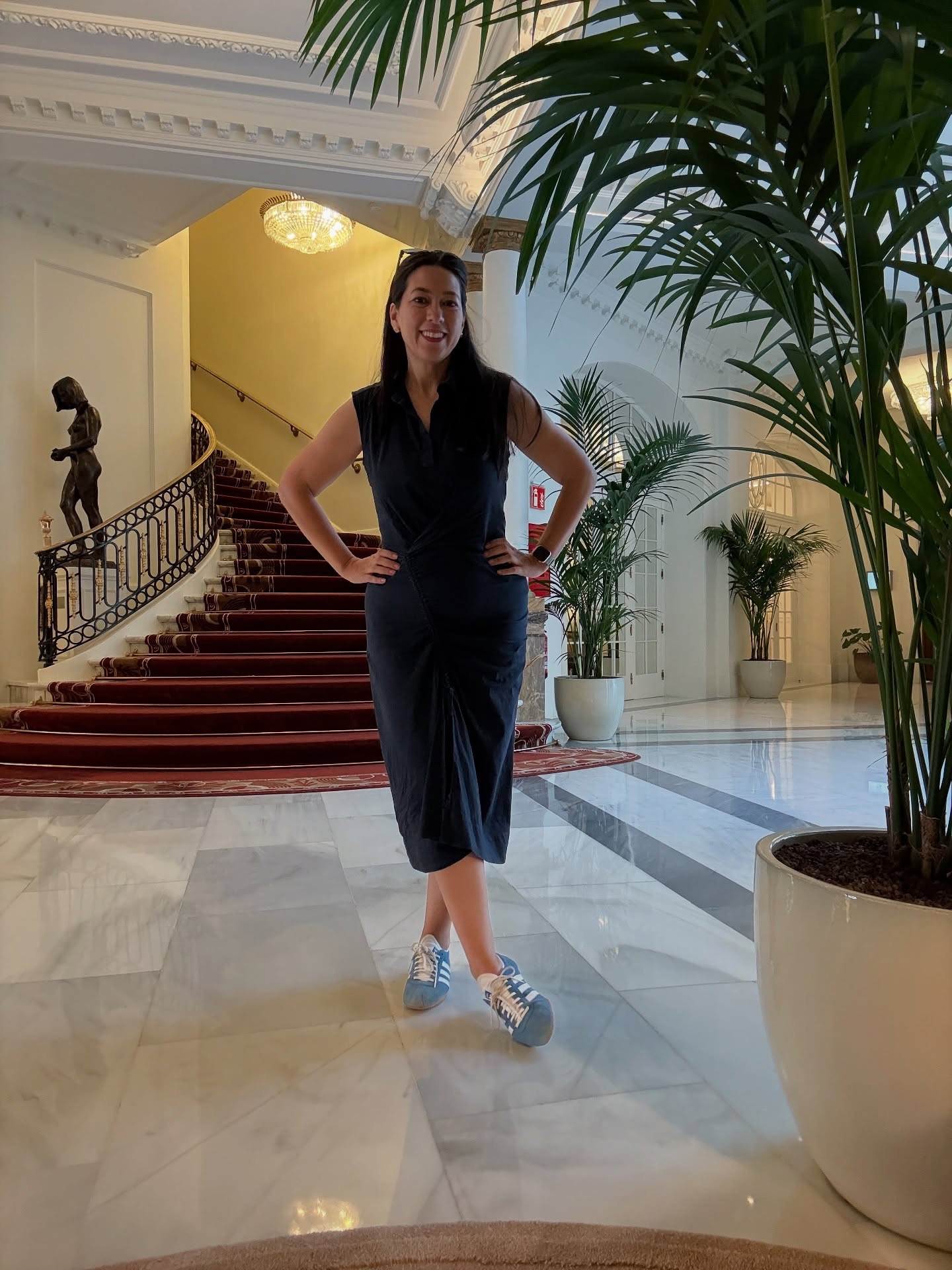 From palaces to the @thepalacemadrid… it was a day of palace visits… including the palace that is the @realmadrid stadium. (Wearing @callasmilano from @renttherunway) #rtrmuse #rtrpartner #eurosummer #spain