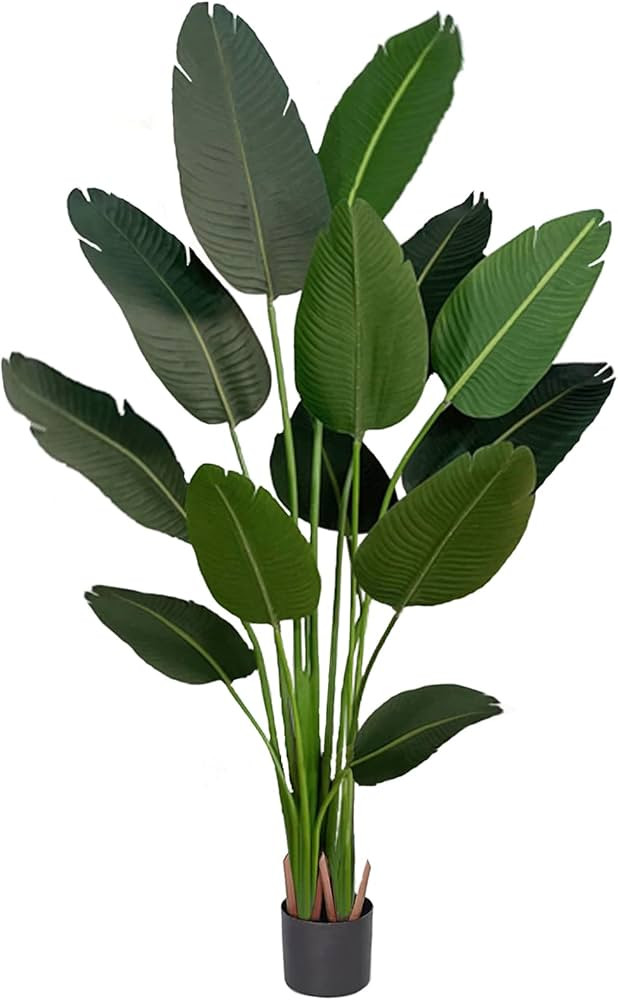 FLOWORLD Bird of Paradise Artificial Plant 6FT Tall Fake Plants with 13 Trunks Faux Banana Leaf P... | Amazon (US)