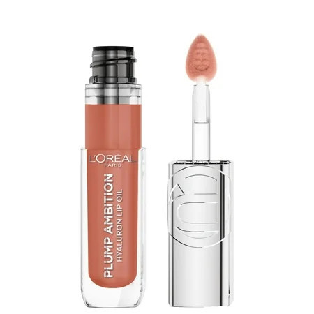 L'Oreal Paris Plump Ambition Hyaluron Lip Oil 24HR Care, Hyaluronic Acid, Latte Glacé, 0.16 fl oz | Walmart (US)