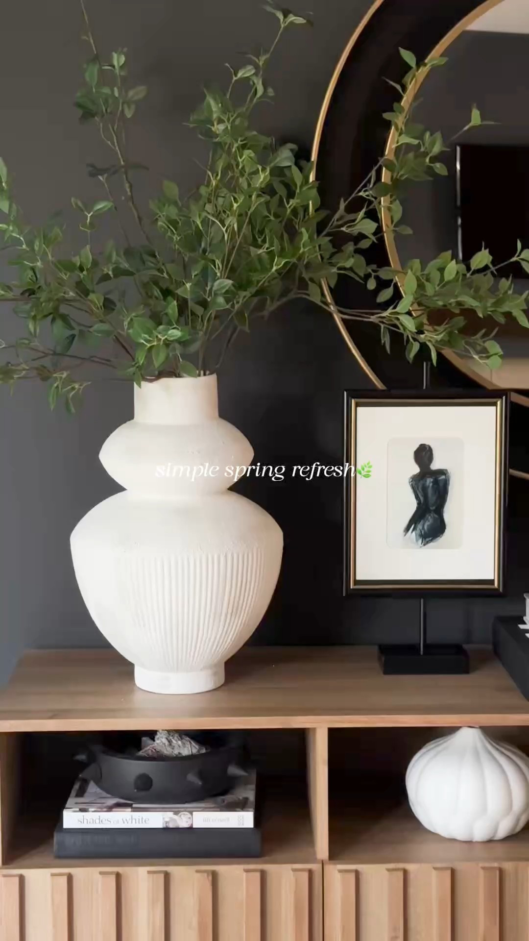 Simple swaps to refresh this space for spring - touches of greenery, organic textures and soft silhouettes. Just enough to breathe new life into the space while keeping it effortlessly refined. ✨🌿 

#LTKSeasonal #LTKWatchNow #LTKHome