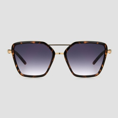 Women's Tortoise Shell Print Plastic Aviator Sunglasses - Universal Thread™ Gold: Scratch-Resistant, UV Protection | Target
