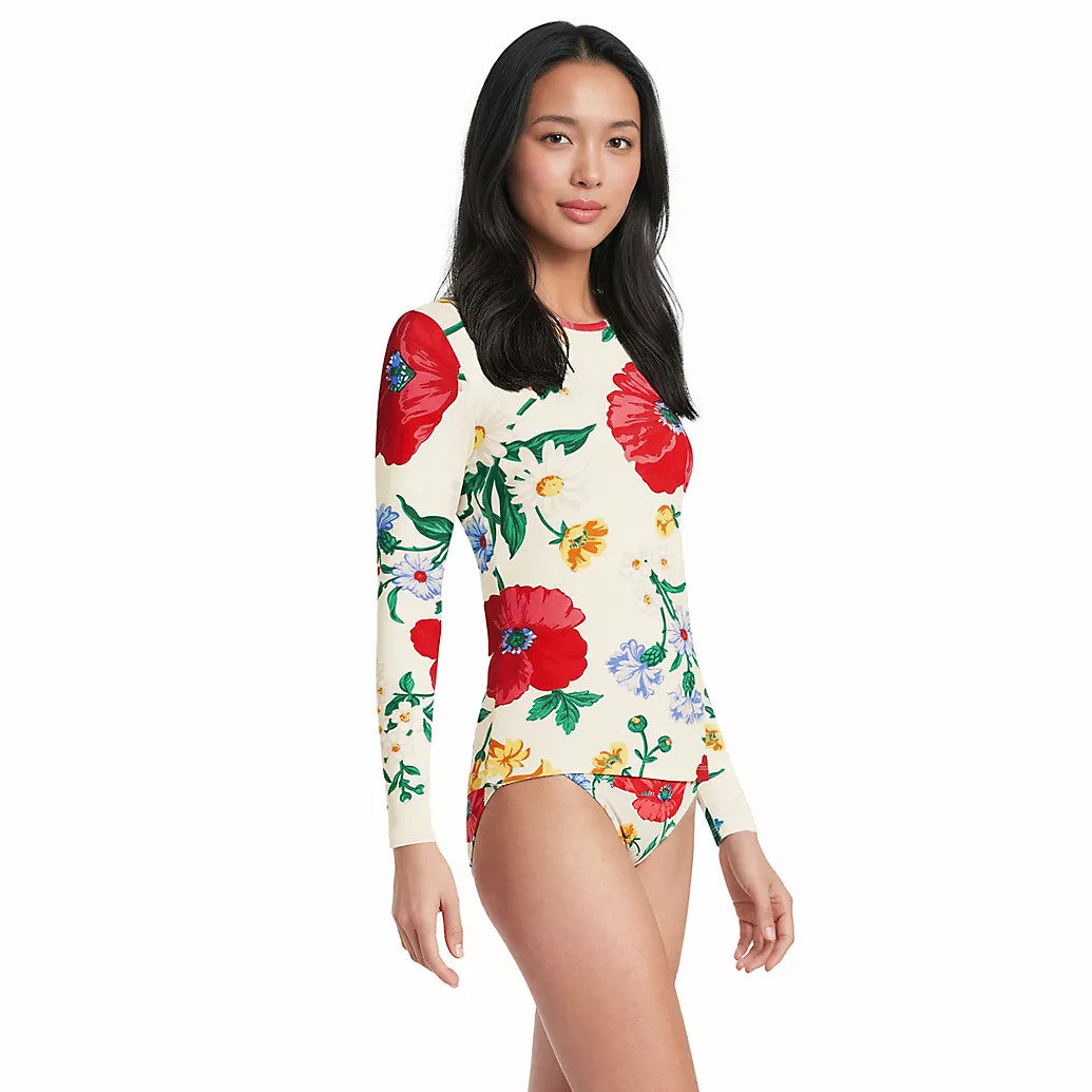 Women's SunShade UPF 50 Long Sleeve Rash Guard Swim Tee | Lands' End (US)