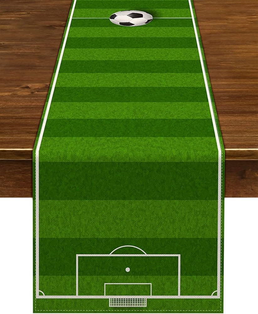 Nepnuser Linen Soccer Table Runner Sport Table Decoration Boy Soccer Birthday Party Supplies for ... | Amazon (US)