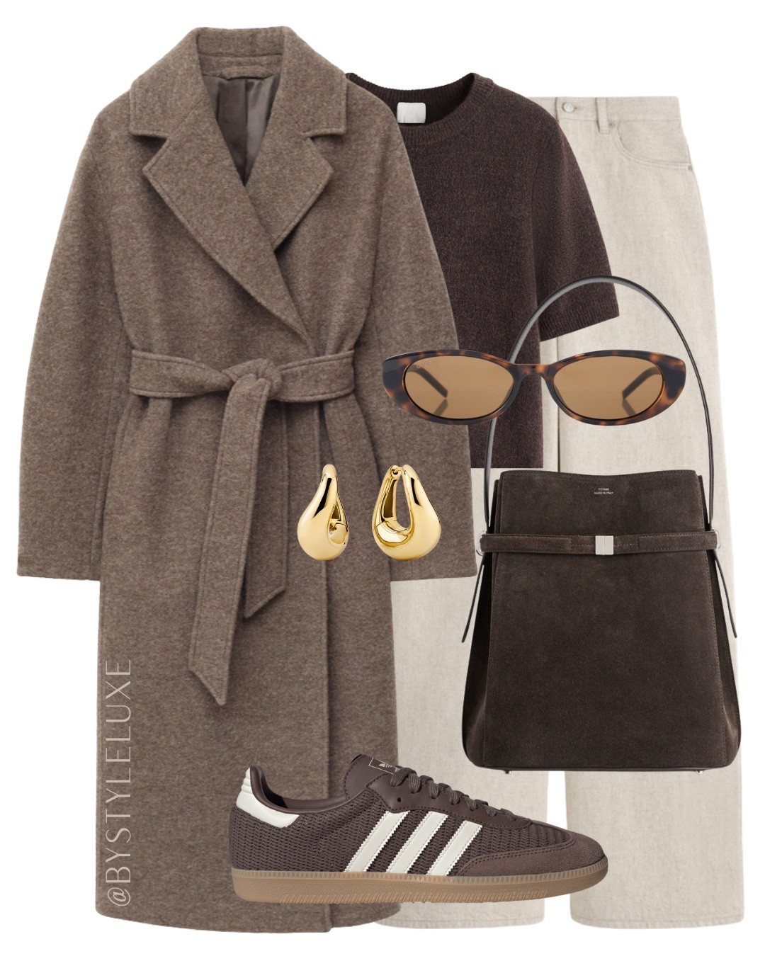 WRAP COAT - this dark brown coat is an A/W capsule wardrobe staple that will go with everything from casual to dressed up. Styled here with jeans and brown Sambas 

#adidassamba #autumnoutfit #wintercoat

#LTKjeans #LTKautumn #LTKshoes