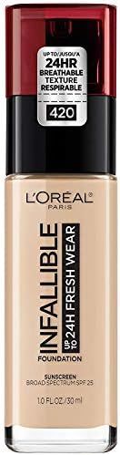 L'Oreal Paris Makeup Infallible Up to 24 Hour Fresh Wear Foundation, True Beige, 1 fl; Ounce | Amazon (US)