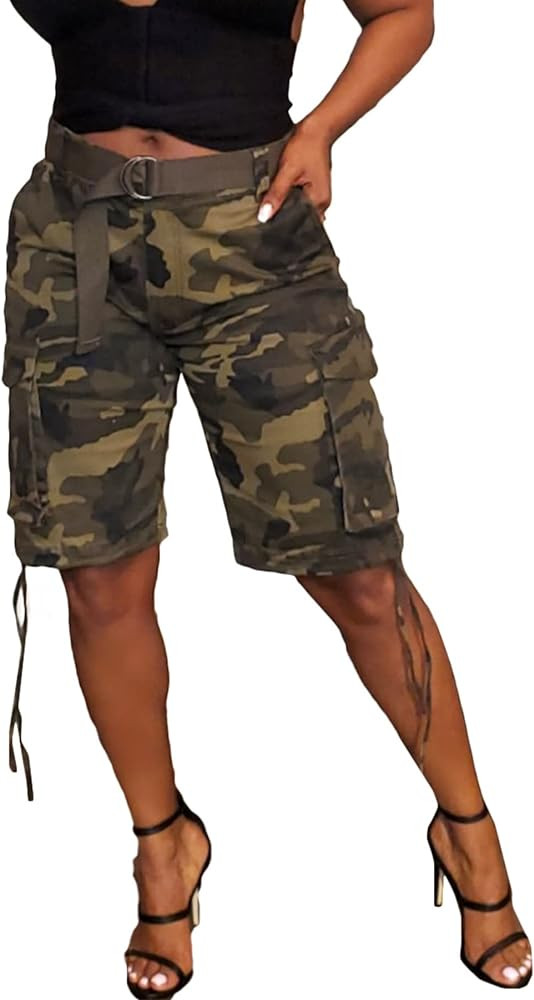 Vakkest Women's Camo Cargo Shorts Casual Trendy High Waisted Summer Joggers Camouflage Print Shor... | Amazon (US)