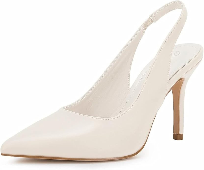 Womens Slingback Pointed Toe Stiletto Pumps Slip-on High Heels Office Lady Sandals Party Prom Dre... | Amazon (US)