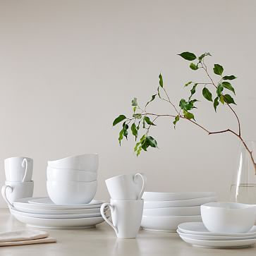 Organic Porcelain 20-Piece Dinnerware Set | West Elm (US)