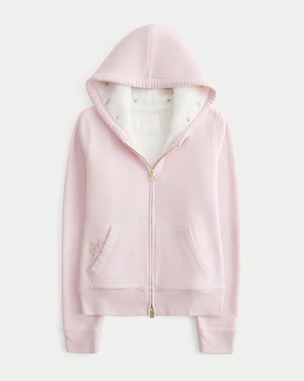 Hollister x Crocs Sherpa-Lined Zip-Up Hoodie | Hollister (US)