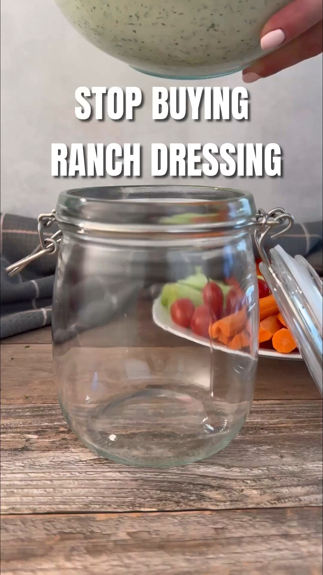 Homemade ranch + the cutest condiment jar. #LTKHome #LTKunder50 #LTKKitchen #homemaderanch #condimentjar #kitchenstorage #saladdressing #mealprep