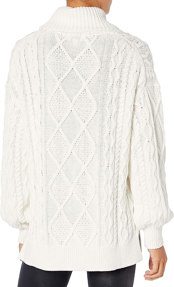 The Drop Women's Blanche Oversized Side Slit Cable Stitch Turtleneck Sweater | Amazon (US)