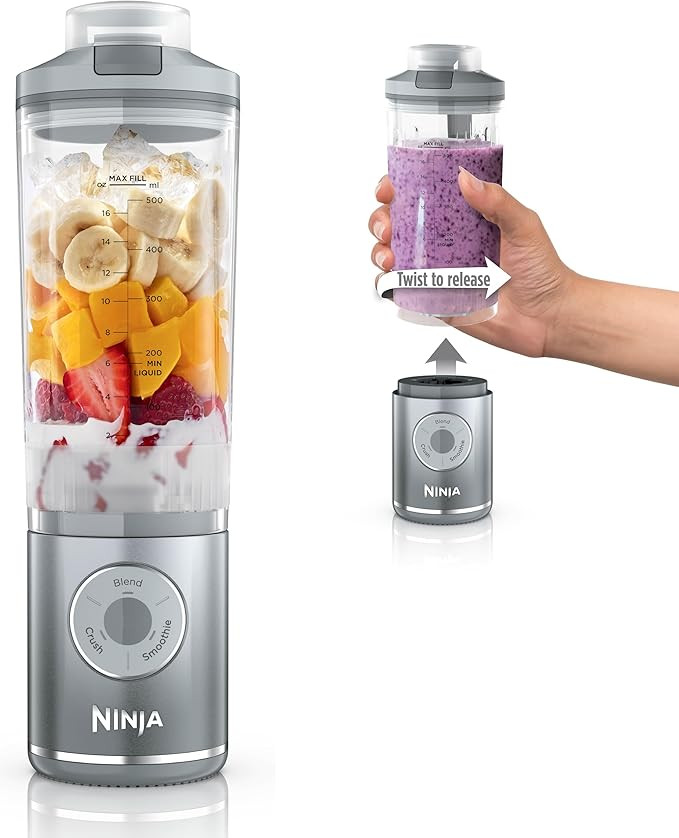 Ninja Blast Max, Portable Blender + Twist & Go, Personal Smoothie, Blend, Ice Crush, 3 Programs, ... | Amazon (US)