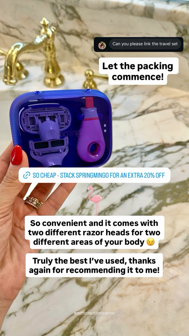 Let the packing commence! @meetflamingo #flamingopartner  So convenient and it comes with two different razor heads for two different areas of your body 😉

Truly the best I’ve used, thanks again for recommending it to me! 