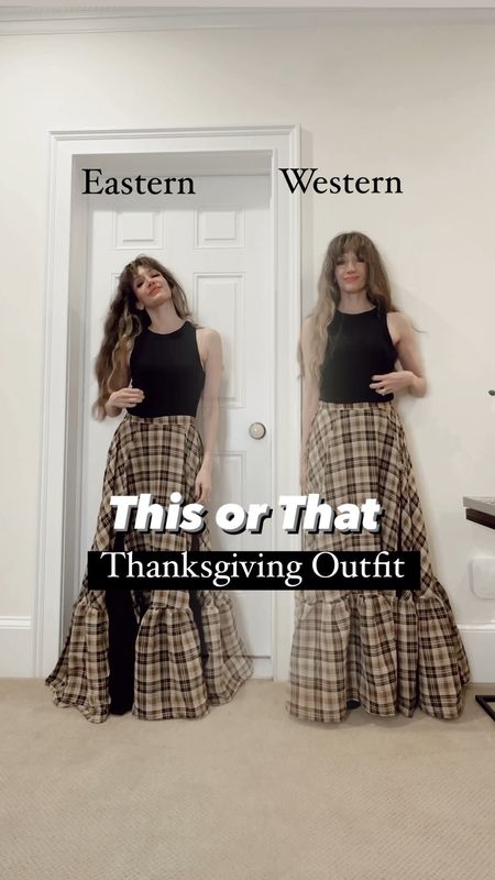 This thanksgiving outfit idea gives you options on whether you want more of a western or eastern vibe! Pairing different accessories and jackets as well as shoes for 2 totally different looks! 

#LTKHoliday #LTKSeasonal #LTKVideo