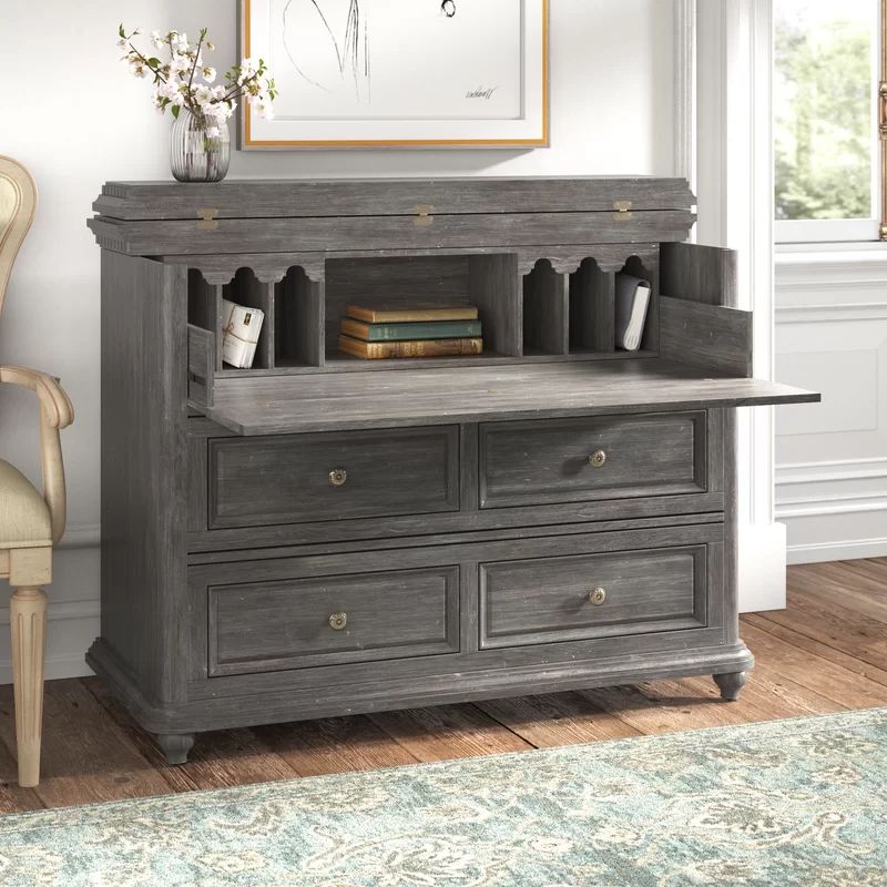 Mila Secretary Desk with Built in Outlets | Wayfair North America