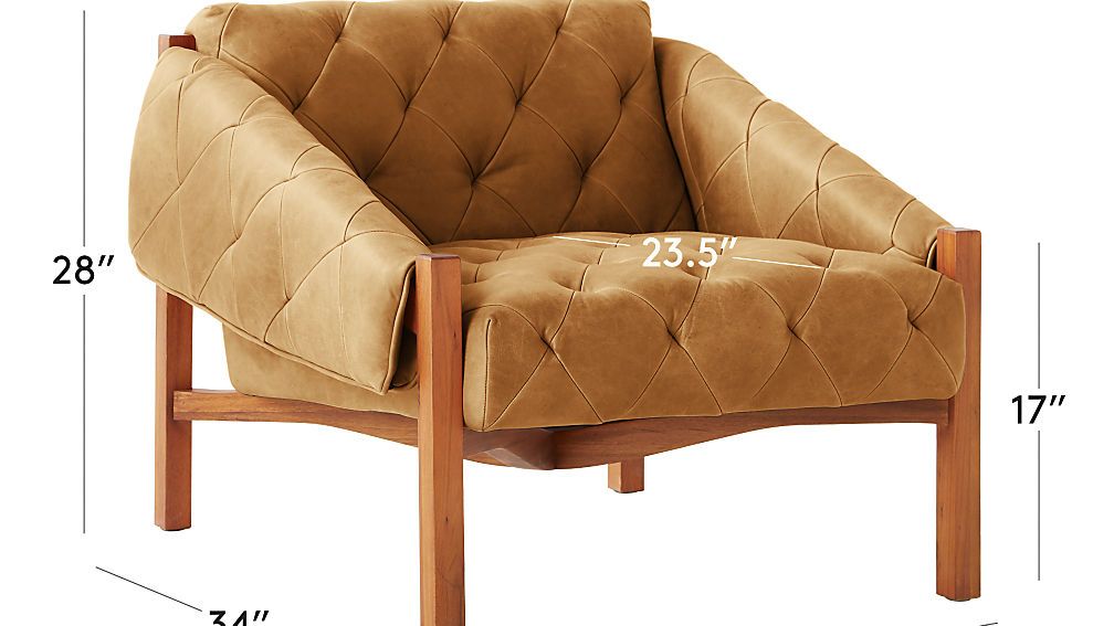 Abruzzo Brown Leather Tufted Chair + Reviews | CB2 | CB2