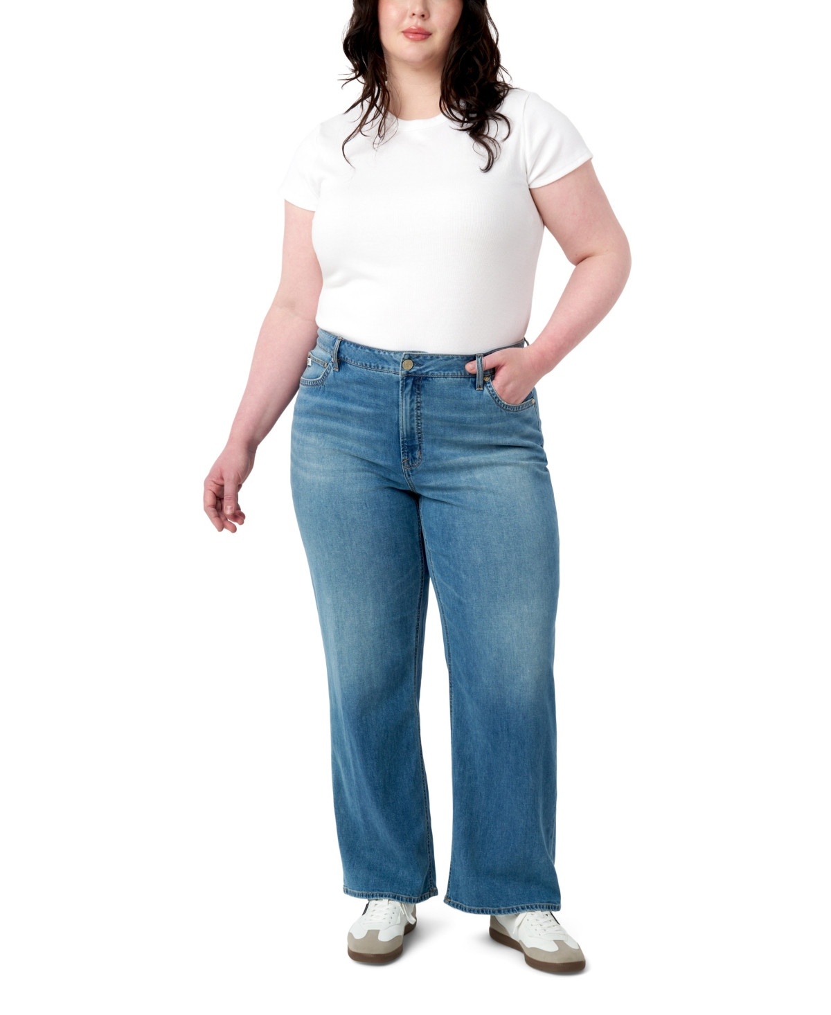 Seven7 Plus Size Featherweight Wide Leg Jeans - Vegas | Macy's