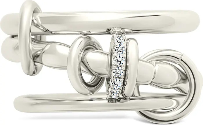 Sterling Forever Giovanna Cubic Zirconia Linked Ring | Nordstromrack | Nordstrom Rack