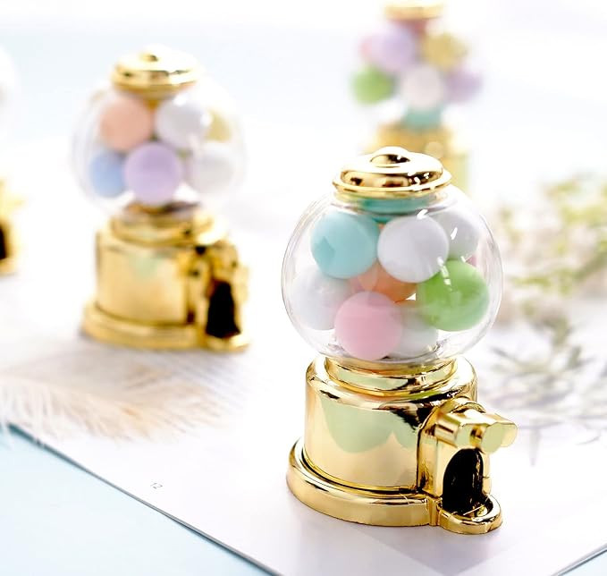 Efavormart 6 Pack - 3.5" Gold Mini Favor Candy Dispenser, Mini Gumball Machine for Wedding, Brida... | Amazon (US)