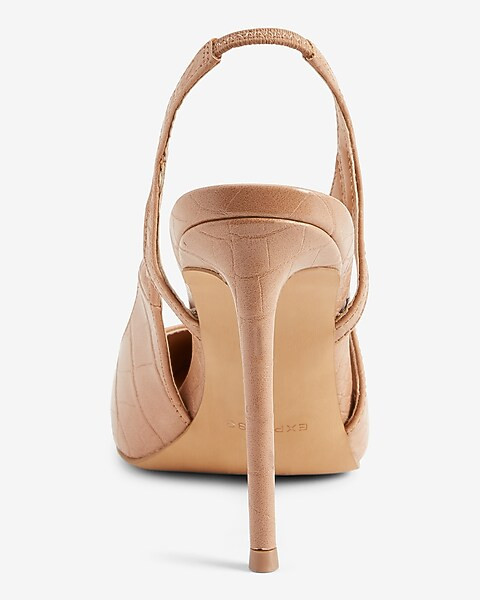 Croc-embossed Cutout Slingback Pumps | Express