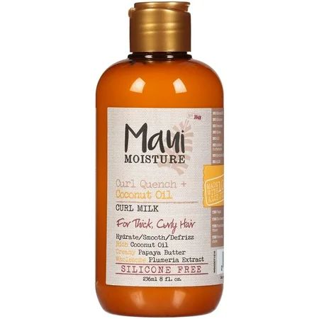 Maui Moisture Curl Quench + Coconut Oil Curl-Defining Hair Milk for Tight Curly Hair 8 Fl Oz | Walmart (US)