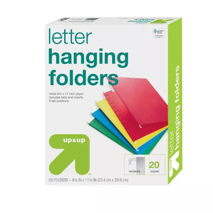 20ct Hanging File Folders Letter Size Multicolor - Up&Up™ | Target