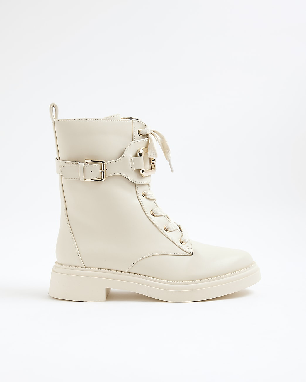 Cream Lace Up Chunky Boots | River Island UK & IE