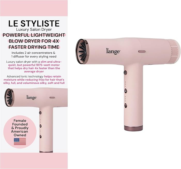 L'ANGE HAIR Le Styliste Luxury Hair Dryer | Quiet Brushless Blow Dryer with Diffuser | 1875 Watts... | Amazon (US)