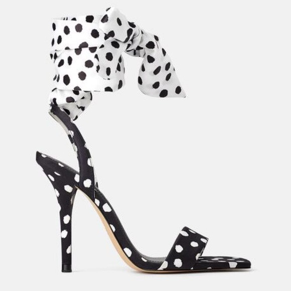 High Heels Sandal with Polka Dots Black and White! | Poshmark