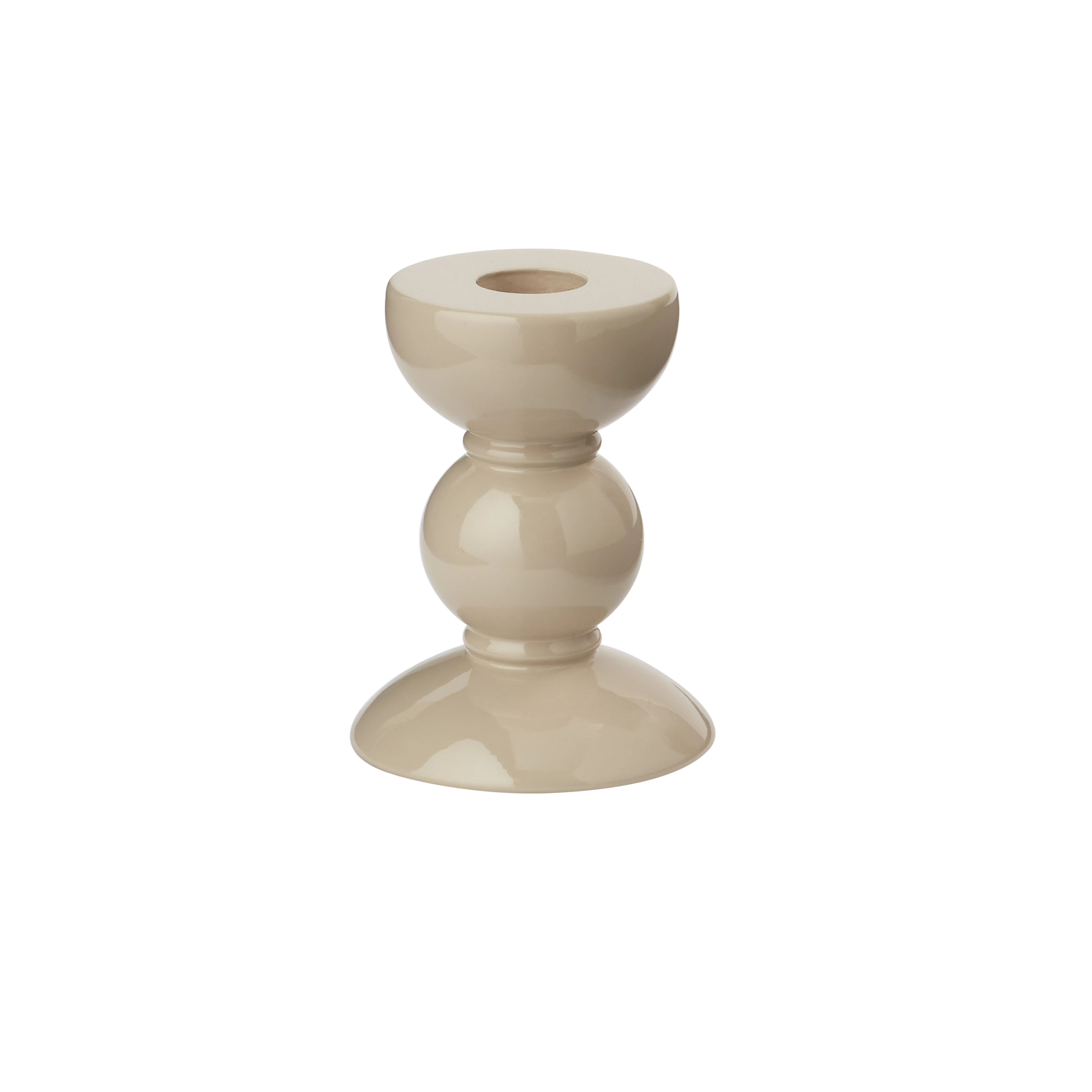Small Cappuccino Bobbin Candlestick - 10cm | Addison Ross UK