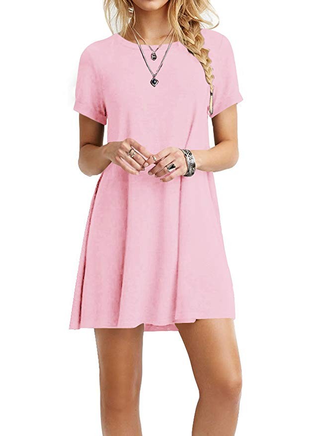TINYHI Women's Swing Loose T-Shirt Fit Comfy Casual Flowy Cute Swing Tunic Dress | Amazon (US)