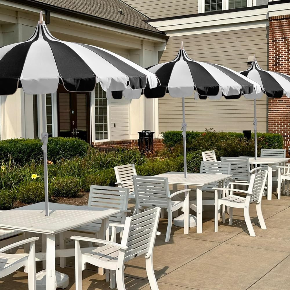 8Ft Patio Pagoda Umbrella, UV Protect Pool Umbrellas with Heavy Duty Pole, Outdoor Market Umbrell... | Amazon (US)