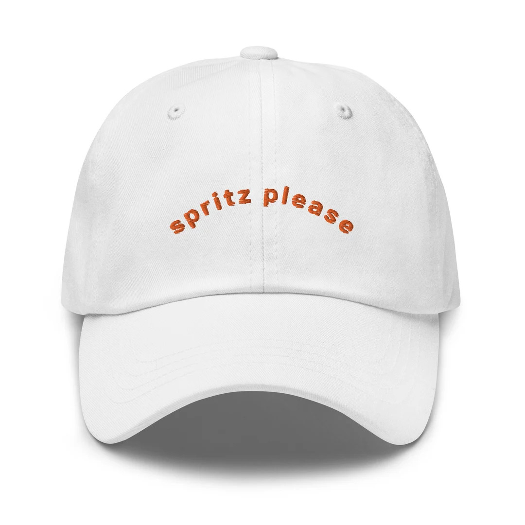 Spritz Embroidered Hat, Aperol Spritz Dad Hat, Unstructured Baseball Cap, Cocktail Theme Clothing... | Etsy (US)