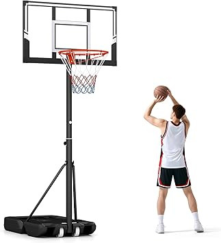 GYMAX Basketball Hoop 3.3-7/10 FT Adjustable, Portable Basketball Net Outdoor with Wheels, PC Bac... | Amazon (CA)