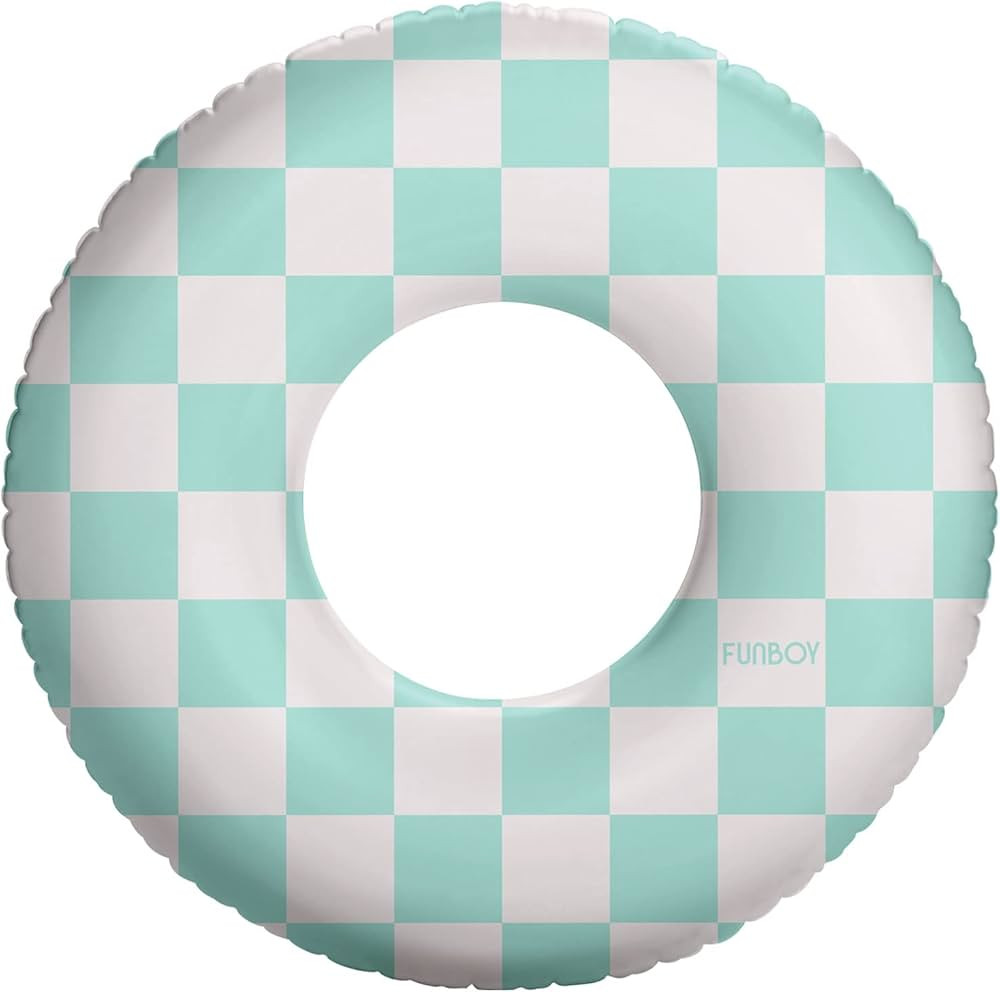 FUNBOY Kids 30'' Tube Donut Style Pool Float - Blue Checkers | Amazon (US)
