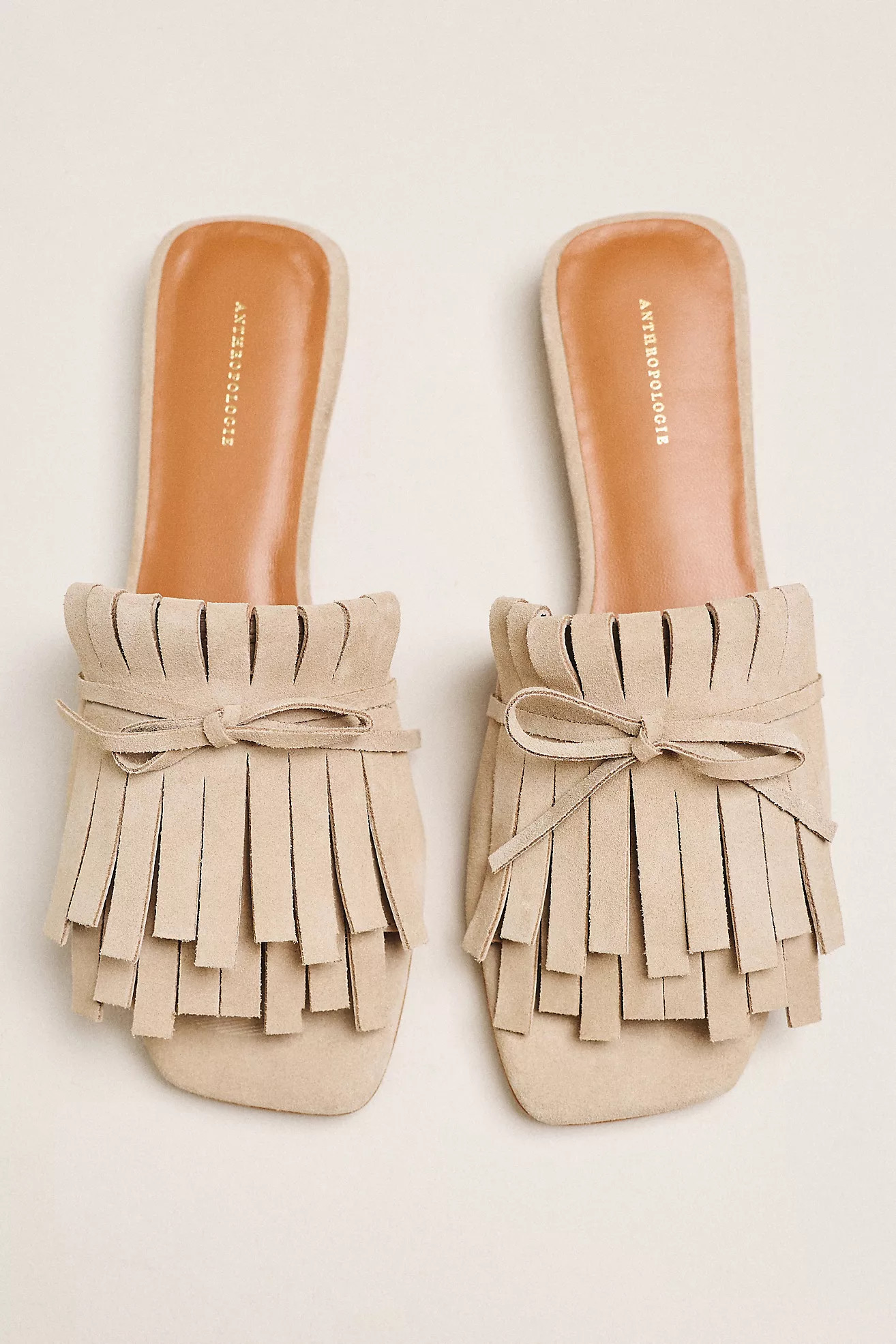 By Anthropologie Kiltie Open Toe Slide Sandals | Anthropologie (US)