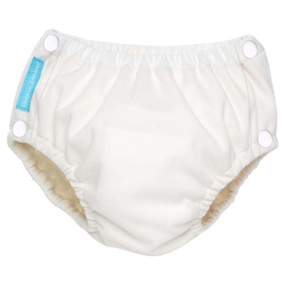 Charlie Banana Reusable Easy Snaps Swim Diaper, White - L | Target